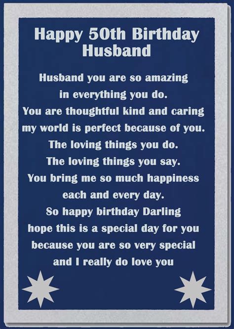 Image Result For Happy 50th Birthday Husband Poem Birthday Message