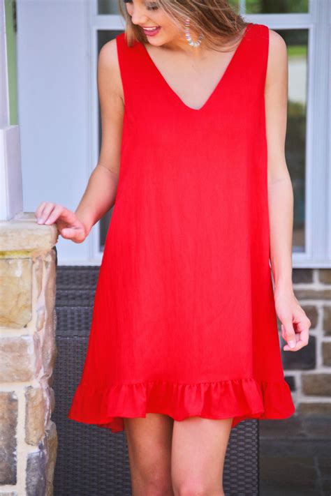 This Red Dress Is The Ultimate Statement Maker It Has A Flirty Ruffle