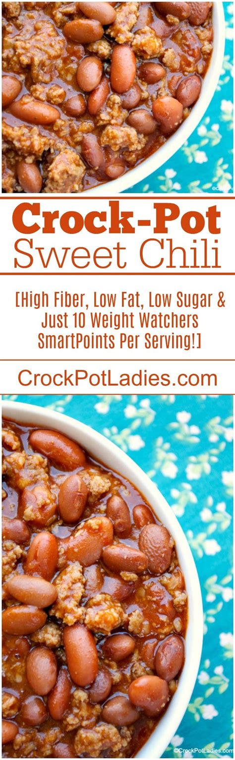 Lean pork simmered in bold, tangy flavors, this weight watchers crock normally, one wouldn't imagine a bowl of steaming hot chili as a meal on a sweltering summer day, but this crock pot pork chili is so light and fresh tasting, it makes. Crock-Pot Sweet Chili | Recipe | Crockpot recipes, Slow ...