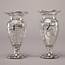 Pair Silver Overlay Glass Vases  Item8709
