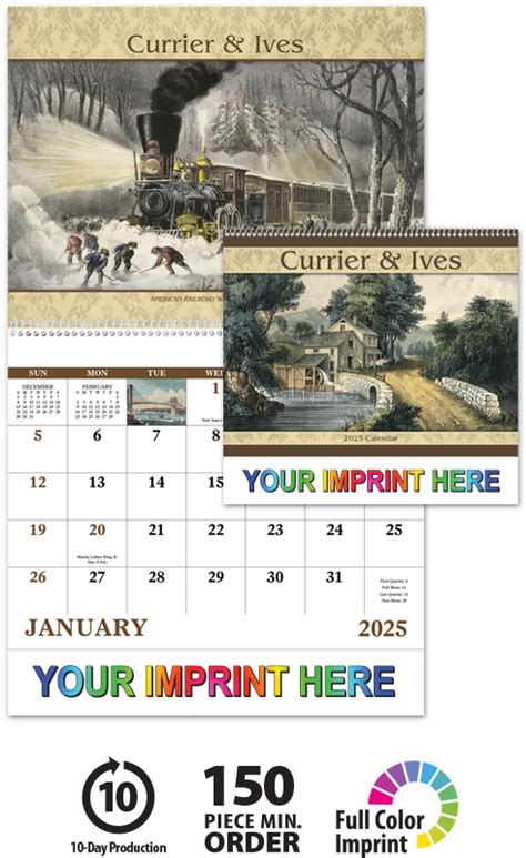 2024 Currier And Ives Spiral Calendar 11 X 19 Imprinted Spiral
