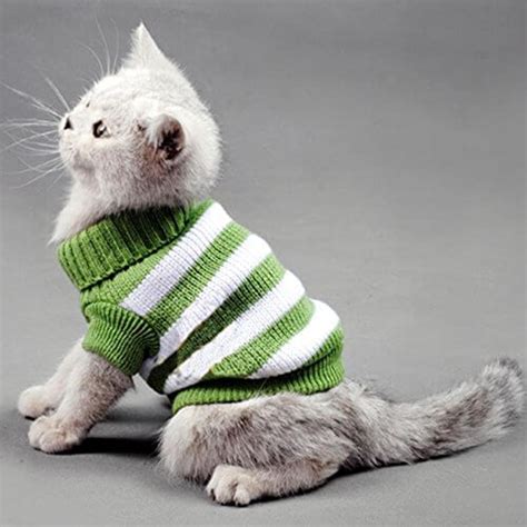 Evursua Striped Cat Sweaters Kitty Sweater For Cats Knitwearsmall Dogs