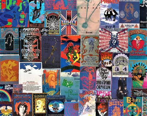 Classic Rock Posters In Shades Of Blue Collage 12 Digital Art By Doug