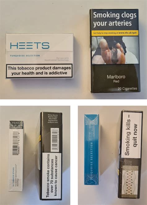 Heets Tobacco Sticks Packet Left And Combustible Cigarette Packet