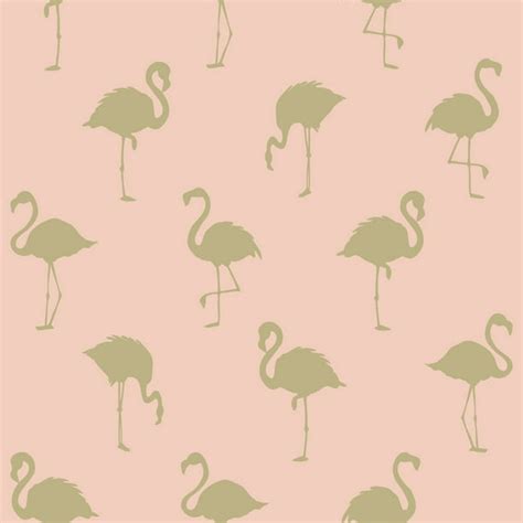 Esta Home Lovett Peach Flamingo Wallpaper
