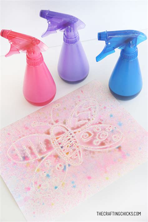 Crayon Resist Spray Bottle Painting The Crafting Chicks