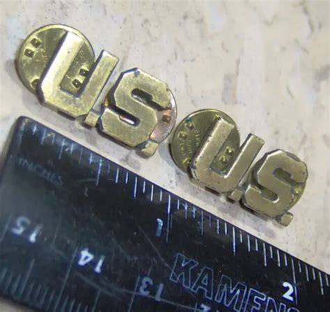 2 Us Military Insignia Collar Badge Pins Ww2 Officer 5619 Picclick