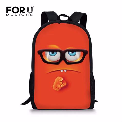 Forudesigns Cool Emoji Smiley Face Backpack For Teen Girls Unique