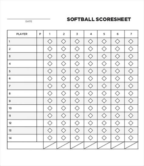Printable Slow Pitch Softball Score Sheet Printable Word Searches