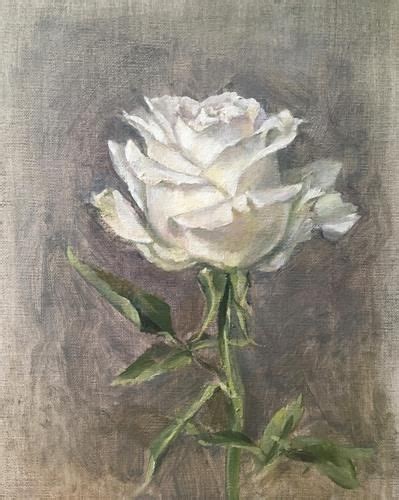 Daily Paintworks White Rose Original Fine Art For Sale Larisa
