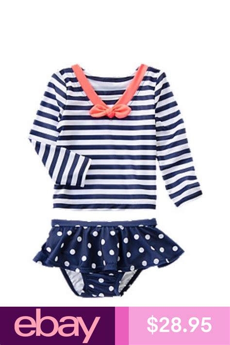 Nwt Gymboree Dot Skirted Sailor Striped Rash Guard Swimsuit Set