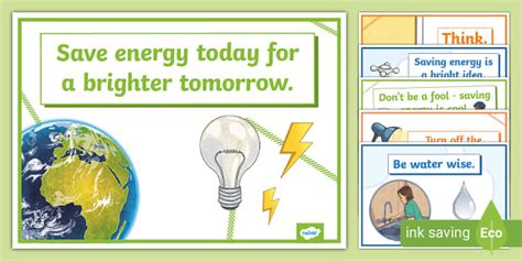 Energy Saving Slogans Poster Display Pack Ks2 Twinkl