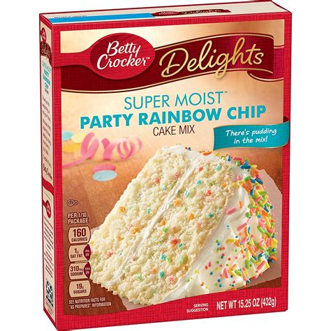 Betty Crocker Delights Super Moist Party Rainbow Chip Cake