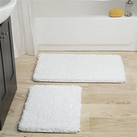 Somerset Home 2 Piece Memory Foam Bath Mat White