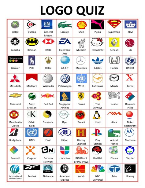 The Logo Quiz Is Shown With Many Different Logos On It Including