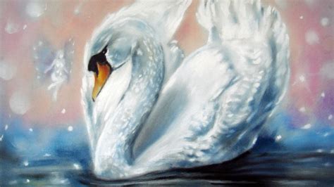 1920x1080 1920x1080 White Swan Water Wings Fairy Painting