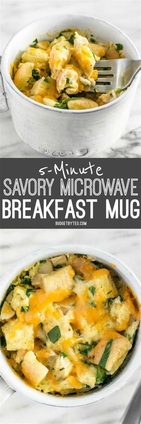 Here is the best collection of microwave breakfast recipes available for you. 5 Minute Savory Microwave Breakfast Mug - Budget Bytes | Recipe | Microwave breakfast, Brunch ...