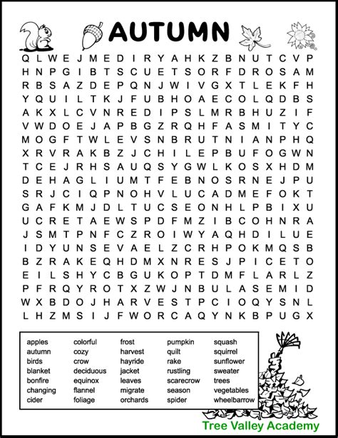 Printable Fall Word Searches Fall Words Fall Word Search Word