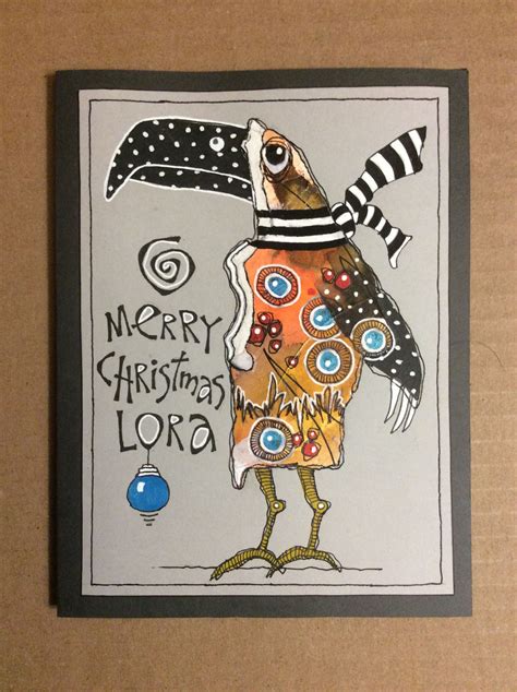 “merry Christmas Lora” 6x8” Abstract Faces Abstract Art Winter