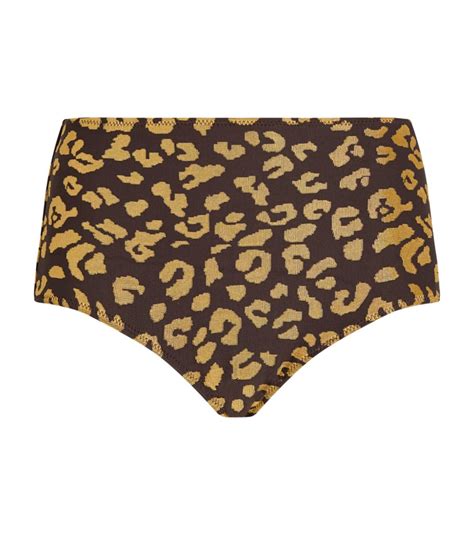 solid and striped leopard print ginger bikini bottoms harrods us