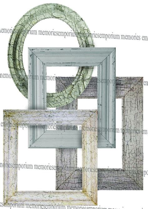 Shabby Chic Frames Digital Collage Sheet Distressed Old Photo Etsy