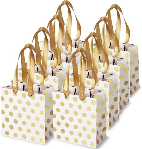 Small T Bags With Ribbon Handles Gold Mini T Bag For Birthday