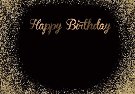 Aofoto 9x6ft Black And Gold Happy Birthday Backdrop For