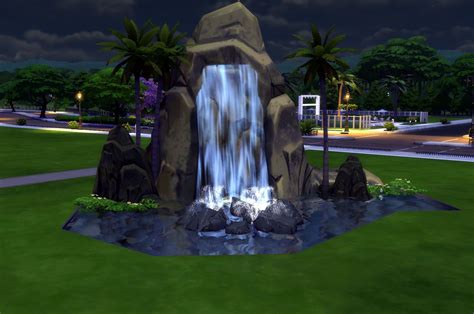 Mod The Sims Pinnacle Rock And Waterfall Sims Waterfall Sims 4