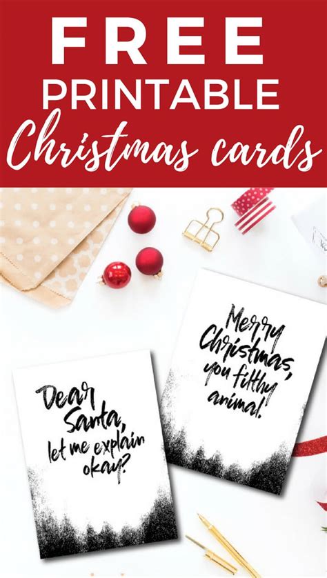 Besides the vibrant christmas themes featuring santa, mistletoe, xmas trees, and presents, you'll see that there are several printable cards that can be colored in which make great holiday projects for kids. Funny and Free Printable Christmas Cards | Kaleidoscope Living