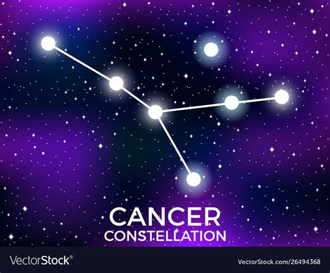 Cancer Constellation Starry Night Sky Cluster Vector Image