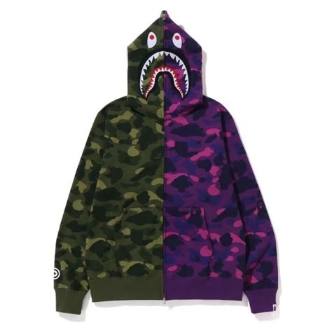 Bape Color Camo Shark Full Zip Hoodie Blvcks Street Culture