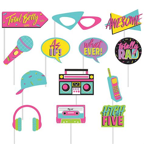 Eighties Clipart Collection 80s Photo Booth Props Printable Free