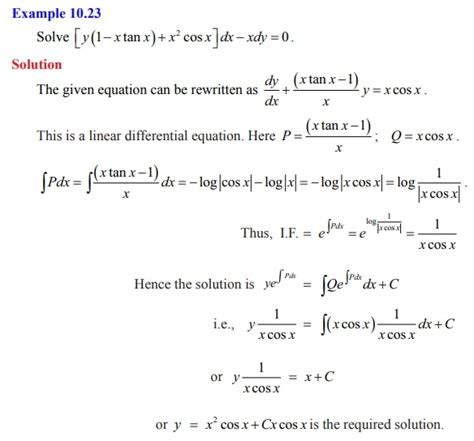 First Order Linear Differential Equations Mathematics