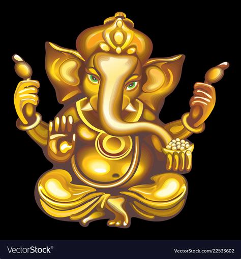 Collection Of Mascots Golden Ganesha Royalty Free Vector