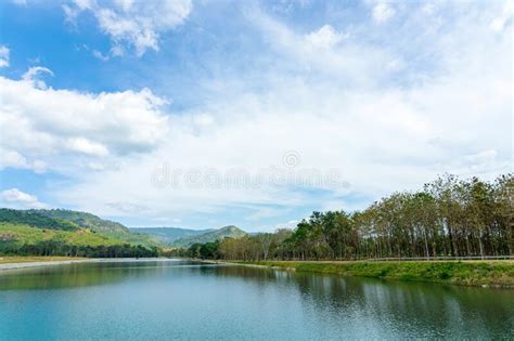 Beautiful And Peaceful View Of Large Reservoir With Surrounding