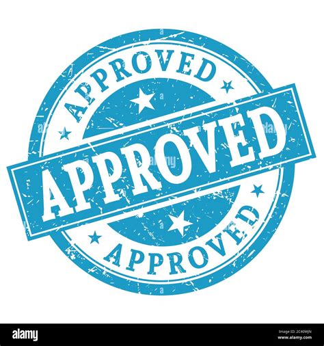 Approved Blue Round Rubber Stamp Stock Photo Alamy