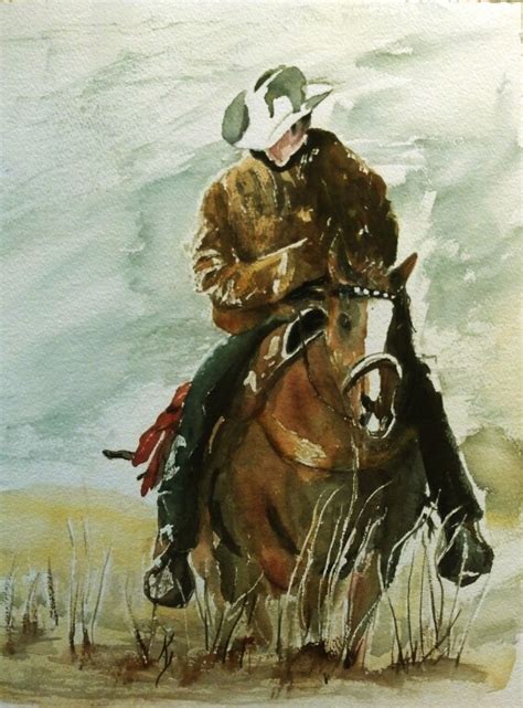 Pin By Kay Lodahl On My Own Art Watercolor Cowboy Art Horse Rearing