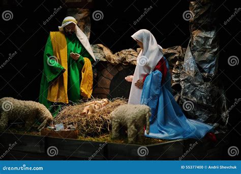 Christmas Nativity Crib Sets Stock Photo Image Of Jesus Francis