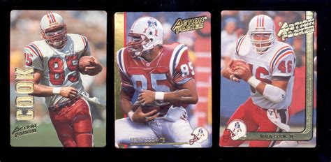 1991 1993 Action Packed Marv Cook New England Patriots 3 Card Lot Ebay