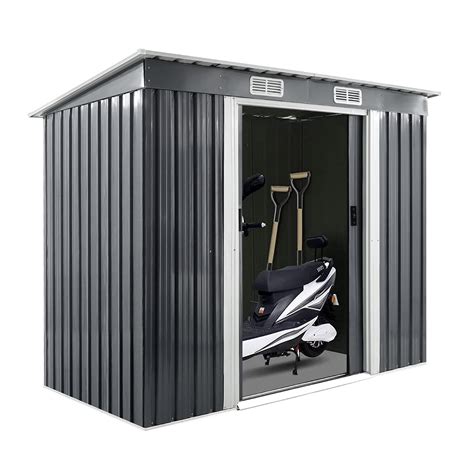Buy Holdfiturn Ft X Ft Lockable Garden Shed Outdoor Metal Garden Storage Shed Box With