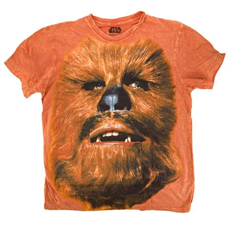 Mighty Fine Star Wars Big Face Chewbacca Mens Brown T Shirt Xl