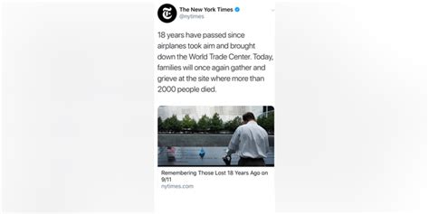 New York Times Deletes 911 Tweet After Backlash Airplanes Took Aim