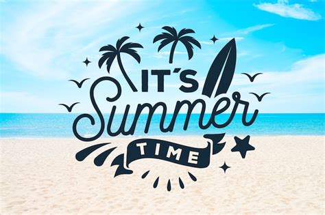 Free Vector Summer Lettering With Photo