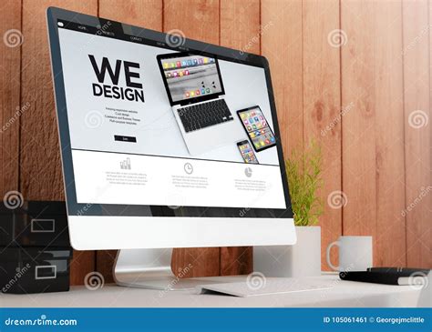 Modern Workspace With Computer We Design Stock Image Image Of Devices