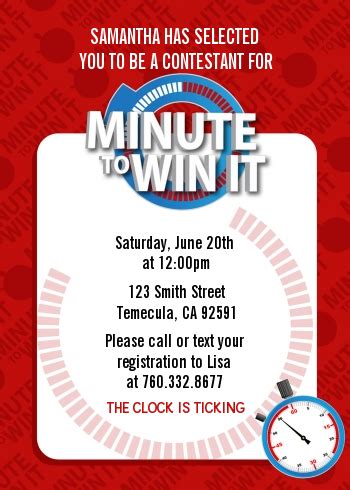 At happiness is homemade, we share tons of free printables for all occasions! Minute To Win It Inspired - Birthday Party Invitations ...