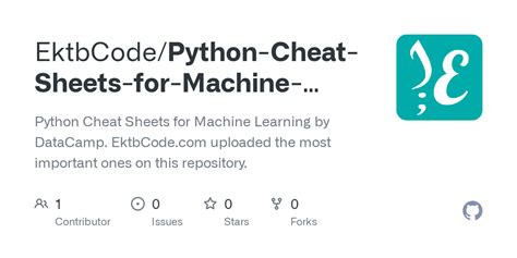 Github Ektbcode Python Cheat Sheets For Machine Learning Python