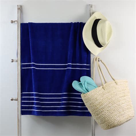 Mainstays Beach Towel Royal Blue Multi Stripe