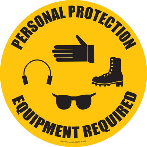 Personal Protective Equipment Required Floor Sign Stop