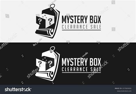 Mystery Box Logo Design Black Mysterious Stock Vector Royalty Free