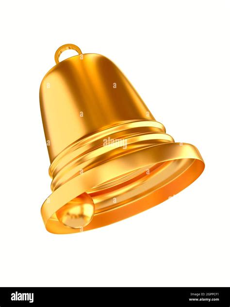 Golden Bell On White Background Isolated 3d Illustration Stock Photo